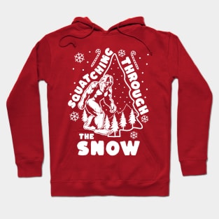 Bigfoot Squatching Through The Snow Christmas Tree Sasquatch Hoodie